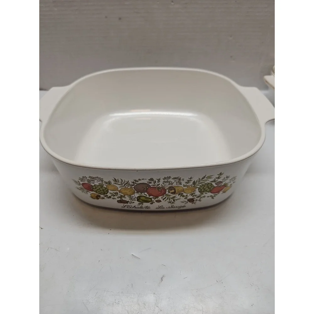 6pc Set Vintage Corning Ware Spice of Life Casserole Baking Dish Lot With 2 Lids